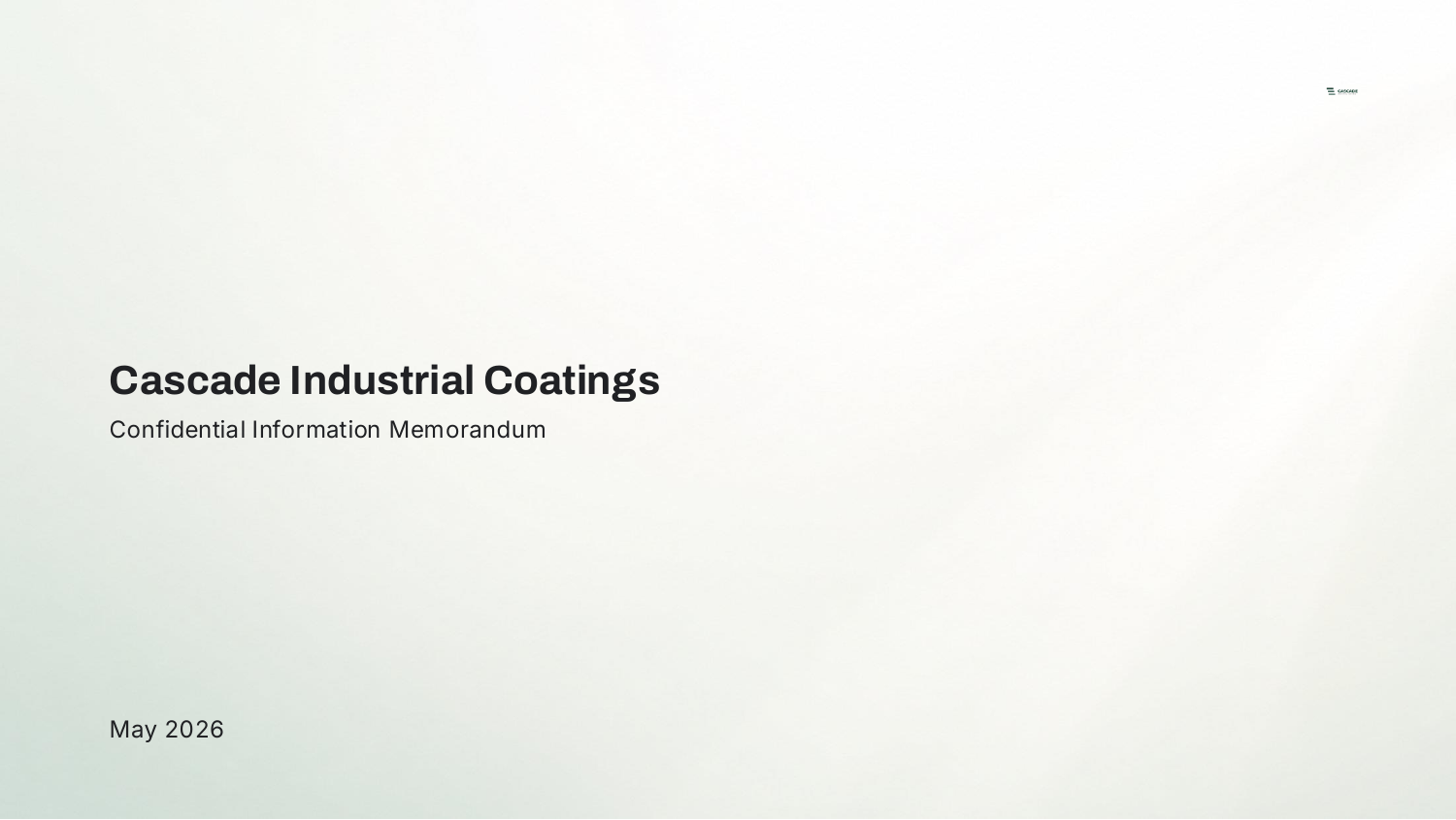 Cascade Industrial Coatings CIM — Cover