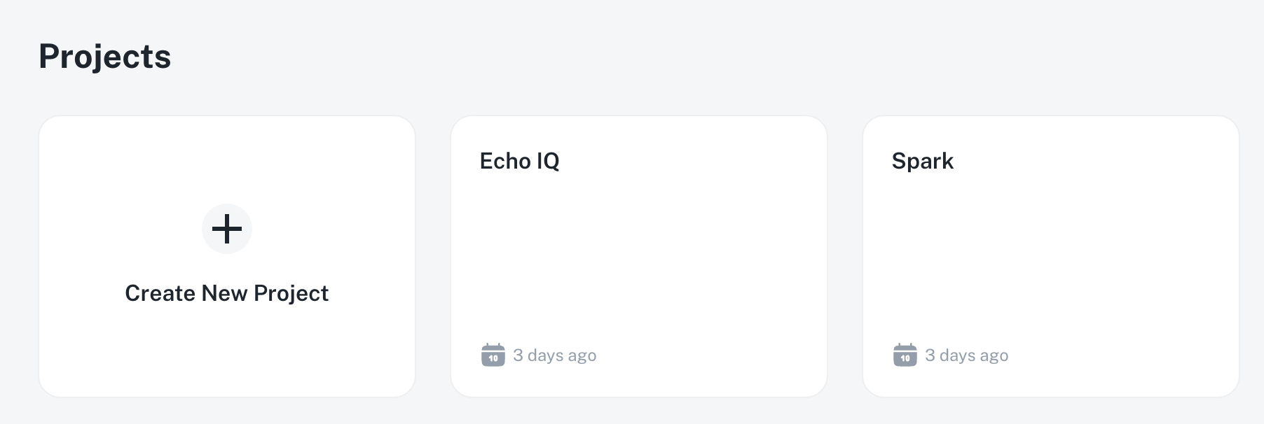 Create new project button