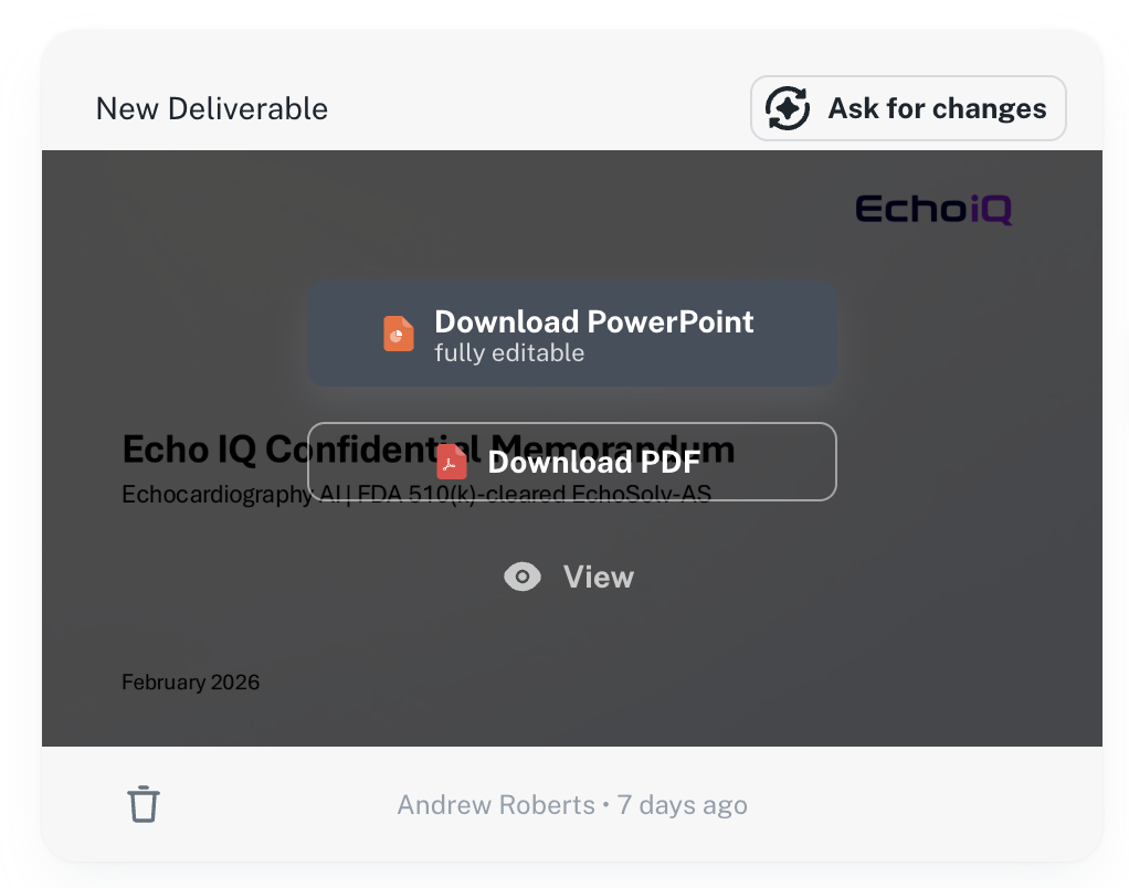 Download options on completed deliverable